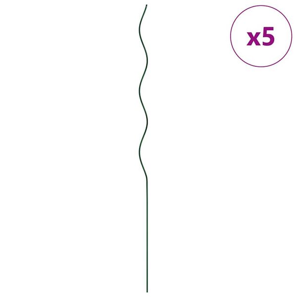 vidaXL Подкрепа за растение 5 pcs Зелен 110 x 0.6 x 0.6 см Стомана