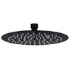 vidaXL Rainshower душ пита, инокс, 20 см, кръгла, черна