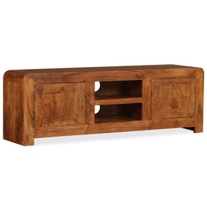 vidaXL ТВ шкаф масивно дърво с меден финиш 120x30x40 см