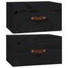 vidaXL Нощни шкафчета за стенен монтаж, 2 бр, черен, 40x29,5x22 см