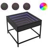 vidaXL Маса за кафе с Infinity LED черна 50x50x41 см