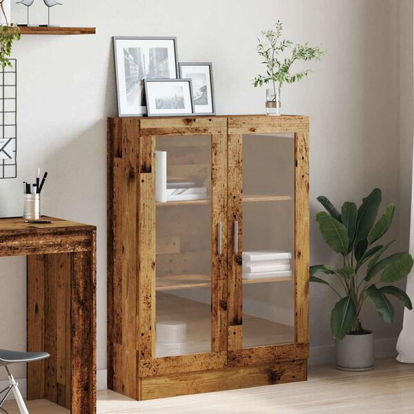 vidaXL Шкаф за книги, старо дърво, 82,5x30,5x115 см, инженерно дърво