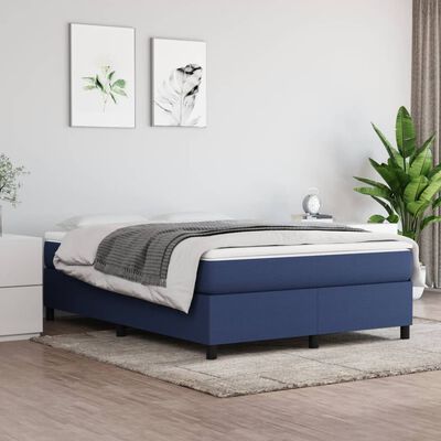 vidaXL Рамка за легло синя 140x190 см плат