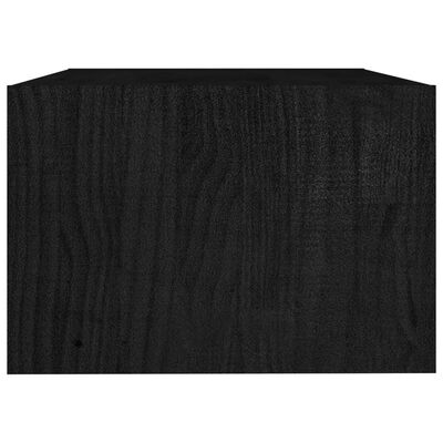 vidaXL Маса за кафе, черна, 75x50x33,5 см, борово дърво масив