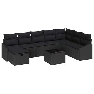 vidaXL Комплект дивани с възглавница 8 pcs полиратан