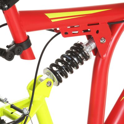 vidaXL Планински велосипед, 21 скорости, 26 цола, 49 см, червен