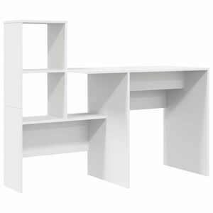 vidaXL Бюро Бяло Инженерна дървесина 131,5 x 50 x 106,5 см