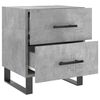 vidaXL Нощно шкафче, бетонно сиво, 40x35x47,5 см, инженерно дърво