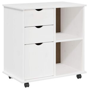 vidaXL Плъзгащ кабинет 63,5 x 39 x 65,5 см Солиден бор Бяло