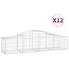 vidaXL Габионни кошници арка 12 бр 200x50x40/60 см поцинковано желязо