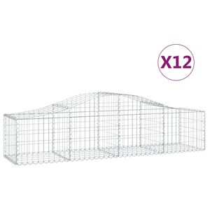 vidaXL Габионни кошници арка 12 бр 200x50x40/60 см поцинковано желязо