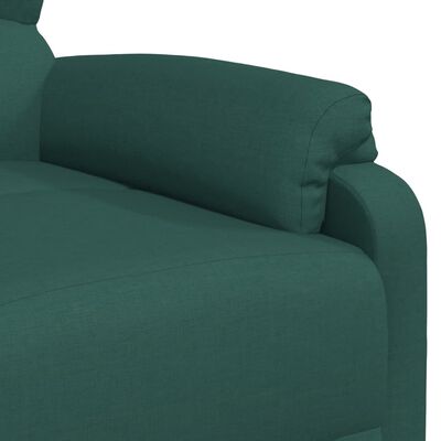 vidaXL Масажен стол, тъмнозелен, текстил