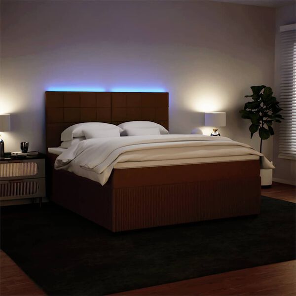 vidaXL Боксспринг легло с матрак, розово, 180x200 см, кадифе