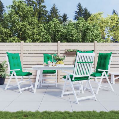vidaXL Възглавници за градински столове 4 бр зелени 120x50x7 см плат