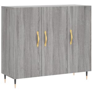 vidaXL Сайдборд, Сив сонома, 90x34x80 см, инженерно дърво