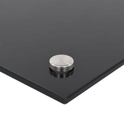 vidaXL Кухненски гръб, черен, 100x50 см, закалено стъкло