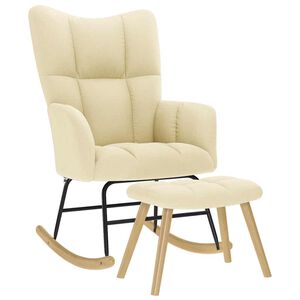 vidaXL Люлеещ се стол с табуретка за крака, син, плат