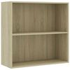 vidaXL 2-етажна библиотека, дъб сонома, 80x30x76,5 см, инженерно дърво