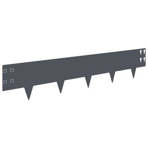 vidaXL Ограда за трева 20 бр. 100 x 20 cm Стомана Антрацит