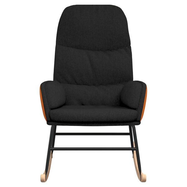 vidaXL Люлеещ се стол, черен, текстил