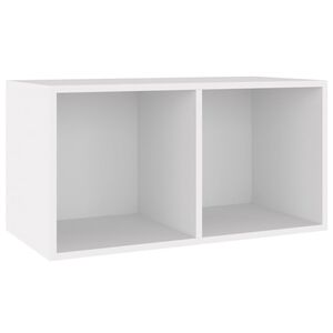 vidaXL Шкаф за винилови плочи, бял, 71x34x36 см, инженерно дърво