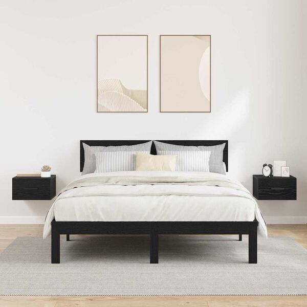 vidaXL Нощен шкаф 2 pcs Черния дъб 35 x 35 x 20 см Инженерно дърво