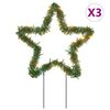 vidaXL Коледни светещи украси звезди с шипове, 3 бр, 50 LED, 29 см
