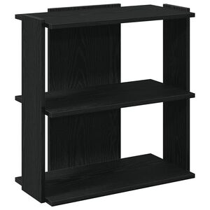 vidaXL Библиотека 3 рафта черна 60x30x60 см инженерно дърво