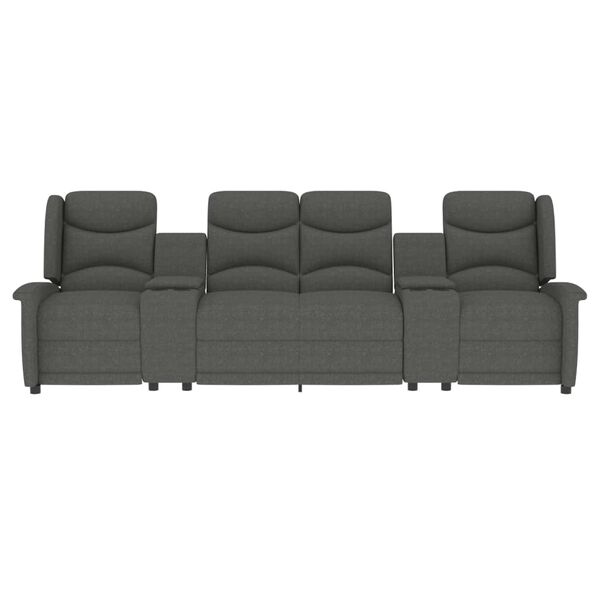 vidaXL 4-местен масажен наклоняем стол с държачи за чаши, светлосив