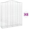 vidaXL Габионни кошници арка 8 бр 200x50x220/240 см поцинковано желязо