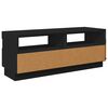 vidaXL ТВ шкаф с LED осветление, черен, 100x35x40 см