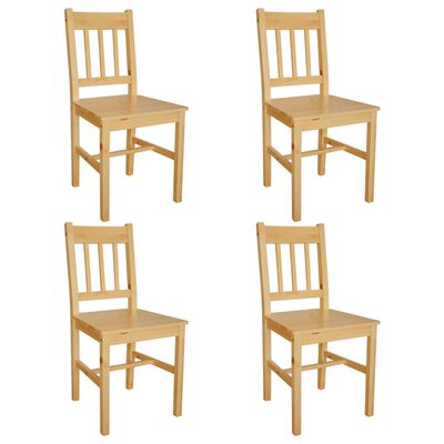 vidaXL Трапезни столове, 4 бр, борова дървесина