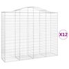 vidaXL Габионни кошници арка 12 бр 200x50x160/180см поцинковано желязо