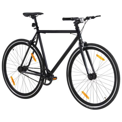 vidaXL Велосипед с фиксирана предавка, черен, 700c, 55 см