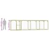 vidaXL Клетка за пилета, 1,5x6x1,5 м, импрегниран бор