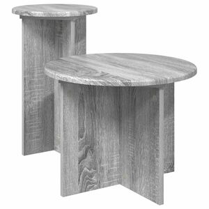 vidaXL Комплект помощни маси 2 pcs Сива сонома Инженерна дървесина