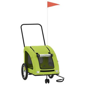 vidaXL Ремарке за колело за любимци зелен Оксфорд плат и желязо