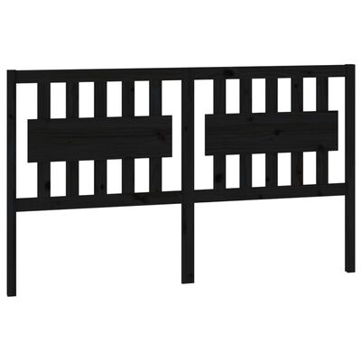 vidaXL Горна табла за легло, черна, 165,5x4x100 см, бор масив