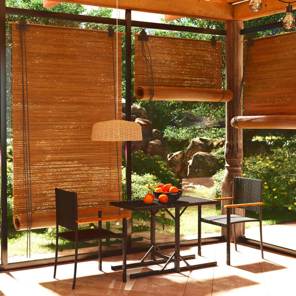 vidaXL Градински трапезен комплект, 3 части, черен