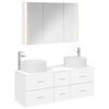 vidaXL Комплект мебели за баня 4 pcs Бяло Инженерна дървесина и стъкло