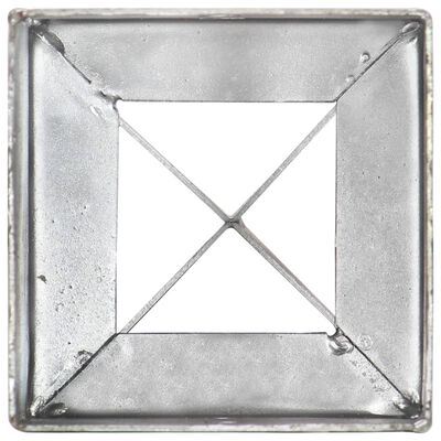 vidaXL Заземителни колове 12 бр сребро 10x10x76 см поцинкована стомана