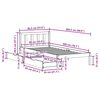 vidaXL Рамка за легло без матрак, восъчнокафяво, 90x200 см, бор масив