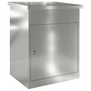 vidaXL Пощенска кутия за пратки със съхранение Черно 47,5 x 38 x 59 см