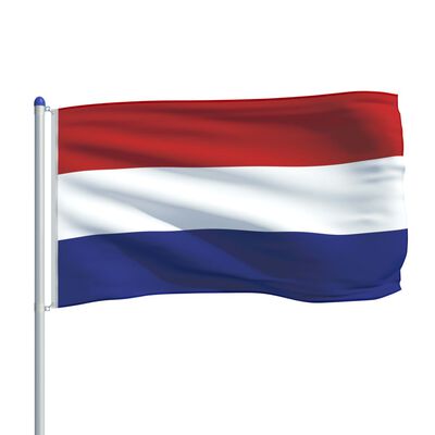 vidaXL Флаг на Нидерландия и алуминиев флагщок, 6 м