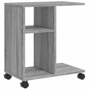vidaXL Странична маса с колела сив сонома 50x30x55 см инженерно дърво