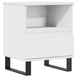 vidaXL Нощно шкафче, бяло, 40x35x50 см, инженерно дърво