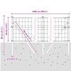 vidaXL Оградa с колчета Сив 0.4 x 25 м Стомана