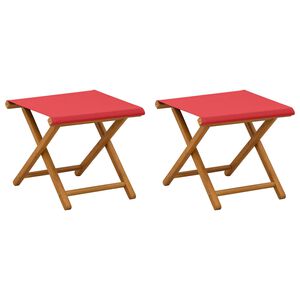 vidaXL Шезлонг 2 pcs Плътно евкалиптово дърво Червено