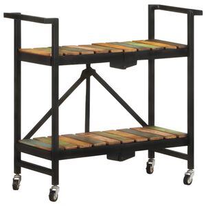 vidaXL Кухненска количка, 87x36x81 см, регенерирано дърво масив