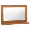 vidaXL Стенно огледало с рафт, 60x12x40 см, тиково дърво масив